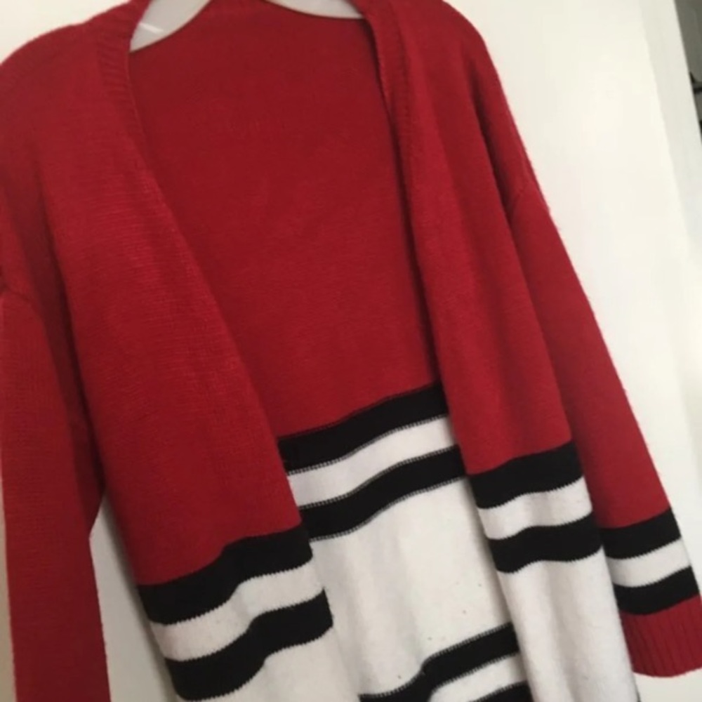 Trendy Cardigan Stripe Sweater